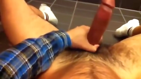 Blonde babe plays her tight pussy