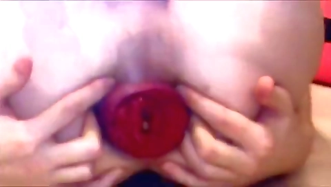 Married guy with big tits and a dildo