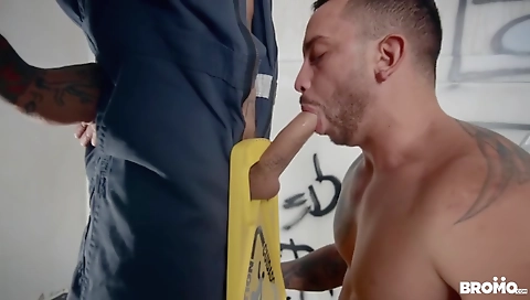 Sexy blonde swallows a load