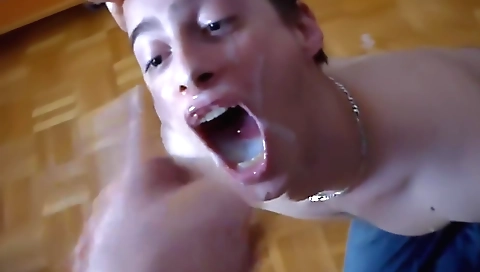 Sexy brunette shemalsectt time with a dildo