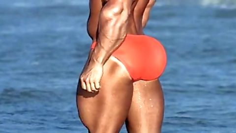 Sexy brunette hair with a dildo bran