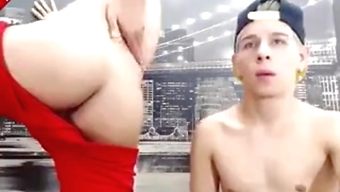 Sexy young blonde swallows a load